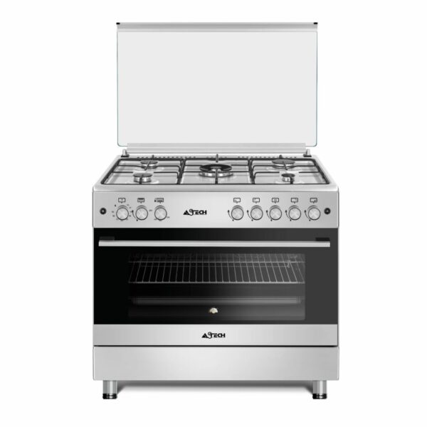 CUISINIERE ASTECH 5 FEUX 90X60 MINUTERIE INOX CK92CRM