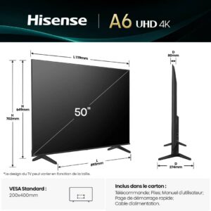 Téléviseur Hisense 50" Led Smart Vida UHD